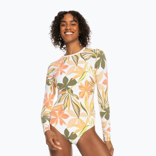 Dámske jednodielne plavky ROXY Print Mix Solid 2021 bright white subtly salty flat