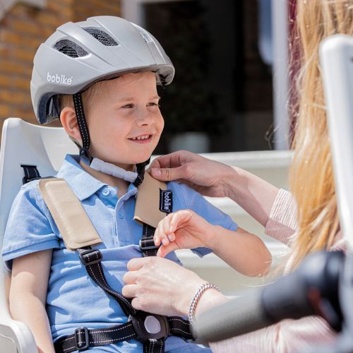 Sedadlo na bicykel Bobike Exclusive Maxi Plus so zadným nosičom béžová 8011200024