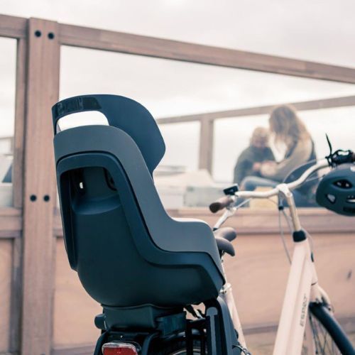 Sedadlo na bicykel Bobike Go RS so zadným nosičom sivé/čierne 8012600005