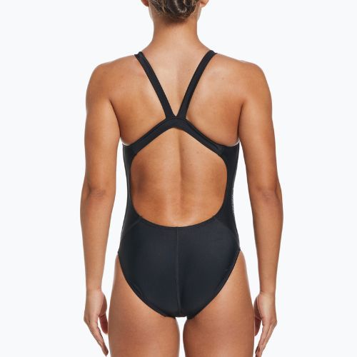 Detské jednodielne plavky Nike Logo Tape Fastback čierne NESSD190-001