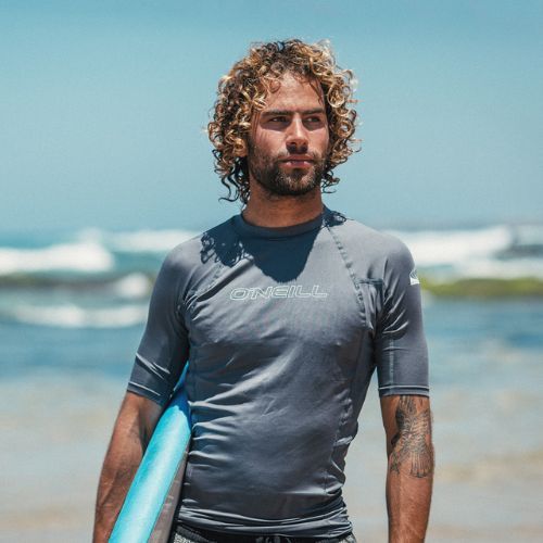 Pánske plavecké tričko O'Neill Basic Skins Rash Guard sivé 3341
