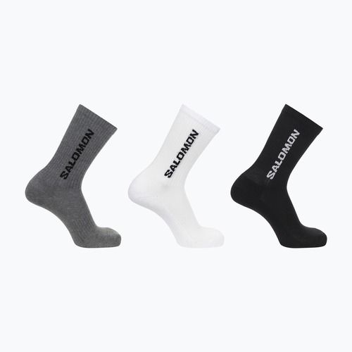Salomon Everyday Crew 3 páry trekingových ponožiek black/white/med grey