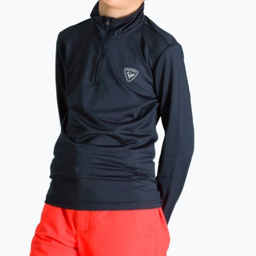 Rossignol Boy 1/2 Zip Warm Stretch detská lyžiarska mikina čierna