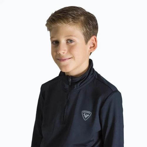 Rossignol Boy 1/2 Zip Warm Stretch detská lyžiarska mikina čierna