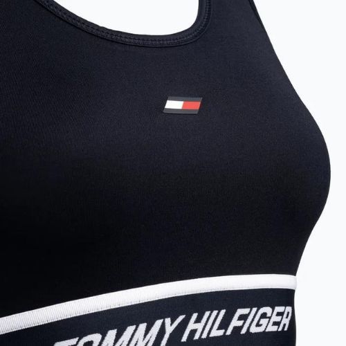 Modrá fitness podprsenka Tommy Hilfiger Mid Int Tape Racer Back