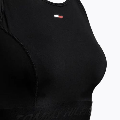 Tommy Hilfiger Mid Intensity High Neck Core čierna fitness podprsenka