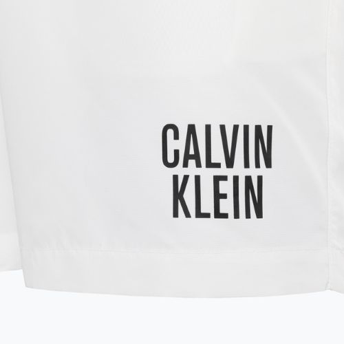 Pánske plavecké šortky Calvin Klein Medium s dvojitým pásom biele