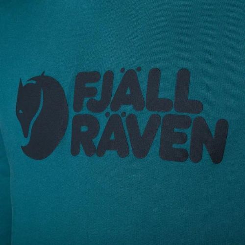 Pánska trekingová mikina Fjällräven Logo Hoodie deep sea