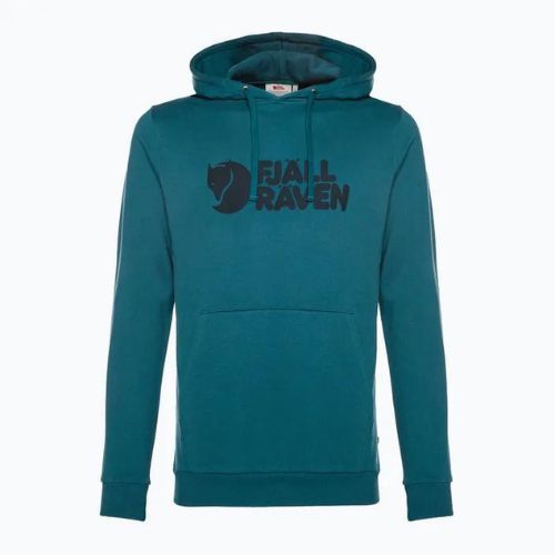 Pánska trekingová mikina Fjällräven Logo Hoodie deep sea