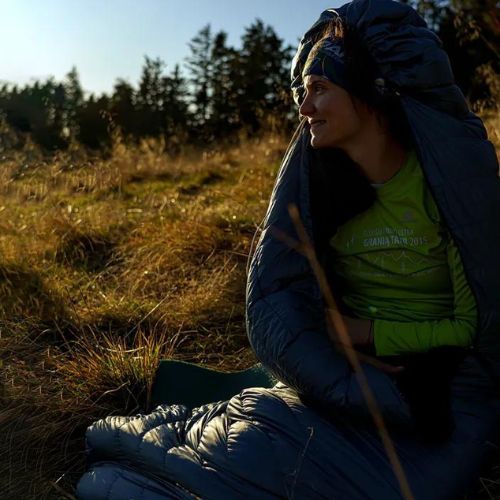 AURA Nom 200 195 cm/pravý oceľový spací vak