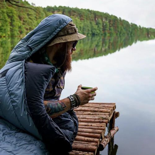 AURA Nom 200 195 cm/pravý oceľový spací vak