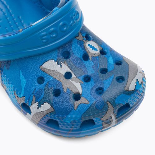 Detské žabky Crocs Classic Shark Clog prep blue