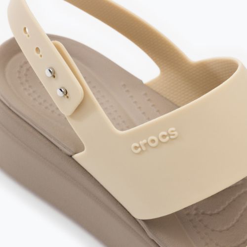 Dámske sandále Crocs Brooklyn Met Low Wedge metal champagne