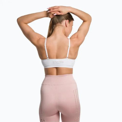 Gymshark Bezšvová podprsenka Bralette s vysokým výstrihom biela