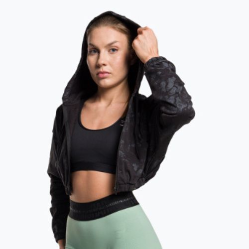 Dámska tréningová mikina Gymshark KK Twins Zip Up Crop black/blue