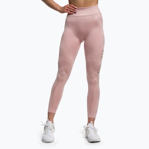 Dámske tréningové legíny Gymshark Flawless Shine Seamless pink/white