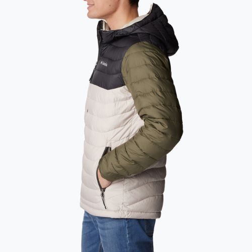 Pánska páperová bunda Columbia Powder Lite Hooded dark stone/shark/stone green