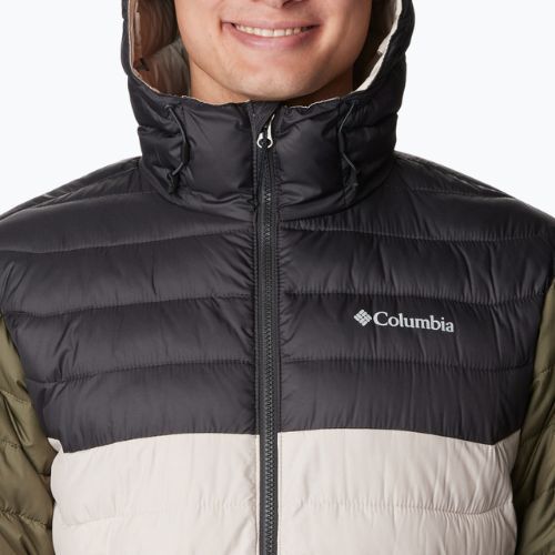 Pánska páperová bunda Columbia Powder Lite Hooded dark stone/shark/stone green