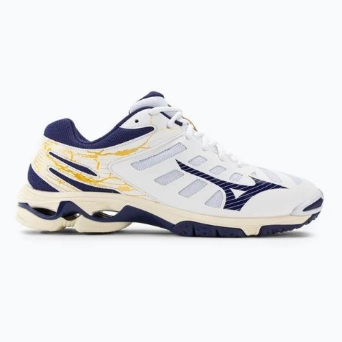 Pánska volejbalová obuv Mizuno Wave Voltage white / blue ribbon / mp gold