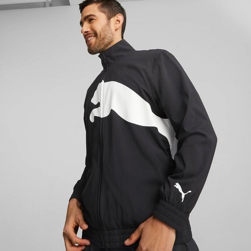 Pánska tréningová bunda PUMA Train Big Cat Lined Woven puma black