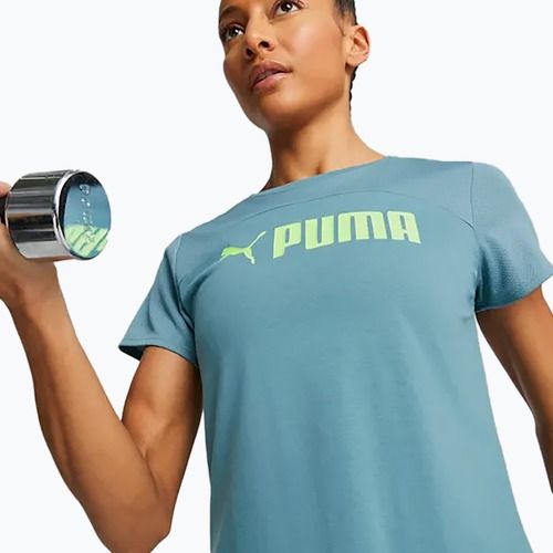 Dámske tréningové tričko PUMA Fit Logo Ultrabreathe bold blue/speed green