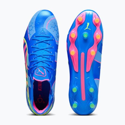 PUMA King Ultimate Energy FG/AG pánske kopačky ultra blue/luminous pink/luminous blue