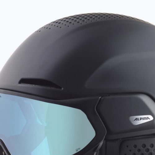 Lyžiarska prilba Alpina Oro QV Mips black matt/ice blue