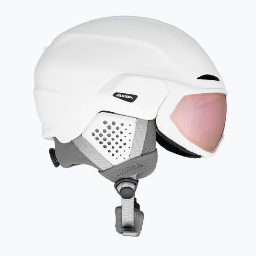 Alpina Oro QV Mips lyžiarska prilba biela matná/voda ružová