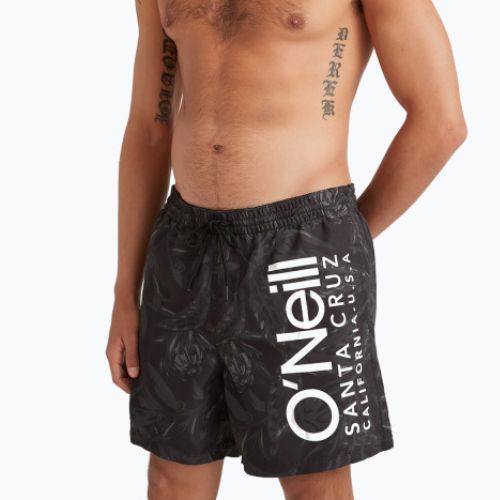 Pánske plavecké šortky O'Neill Cali Floral 16'' black tonal flower