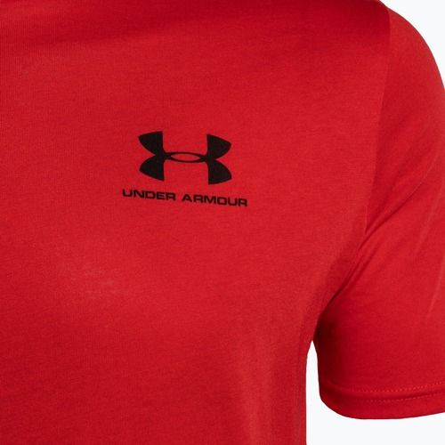 Under Armour Sportstyle Left Chest SS pánske tréningové tričko červená/čierna
