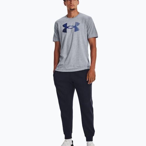 Pánske tričko Under Armour Big Logo Fill steel light heather/black/royal