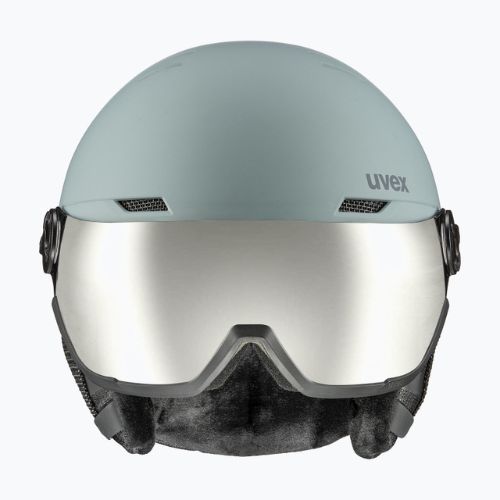 Lyžiarska prilba UVEX Wanted Visor glacier/rhino matt/mirror silver smoke