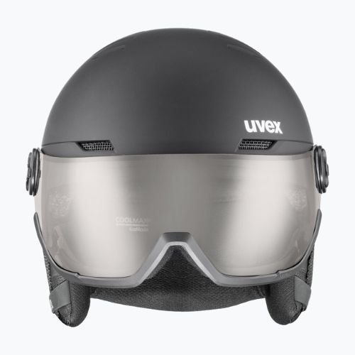 Lyžiarska prilba UVEX Wanted Visor Pro V black matt/variomatc smoke