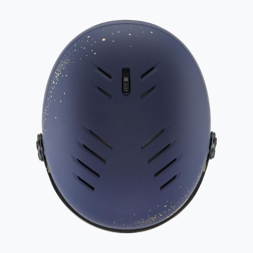 Dámska lyžiarska prilba UVEX Wanted Visor WE fleece sparkles/gold matt/mirror gold smoke