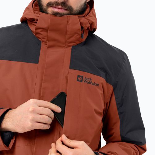Jack Wolfskin pánska bunda do dažďa Romberg 3v1 carmine