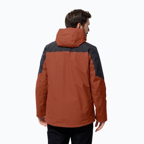 Jack Wolfskin pánska bunda do dažďa Romberg 3v1 carmine