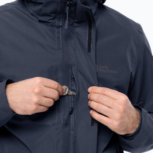 Jack Wolfskin pánska bunda do dažďa Feldberg Luntal 3v1 night blue