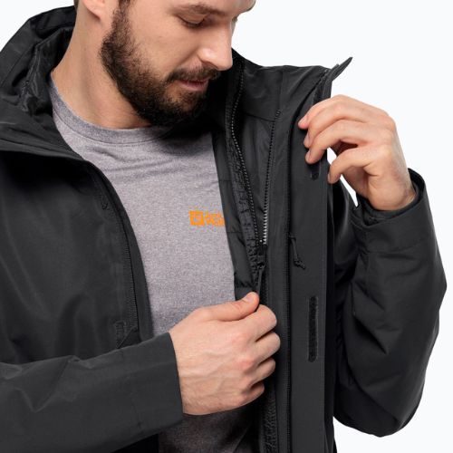 Jack Wolfskin pánska bunda do dažďa Feldberg Luntal 3v1 black