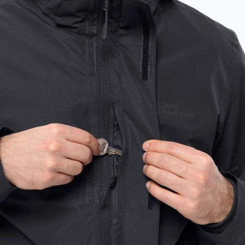 Jack Wolfskin pánska bunda do dažďa Feldberg Luntal 3v1 black