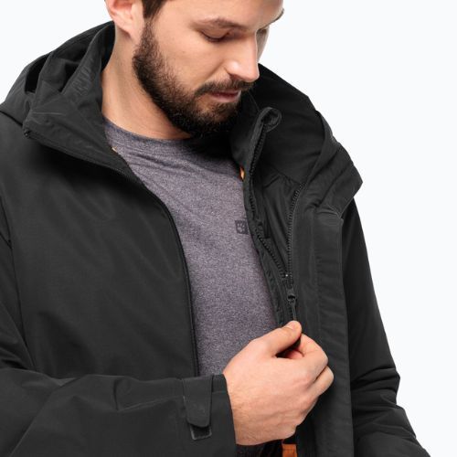 Jack Wolfskin pánska bunda do dažďa Lapawa Ins black