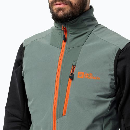Jack Wolfskin pánske turistické oblečenie bez rukávov Alpspitze hedge green