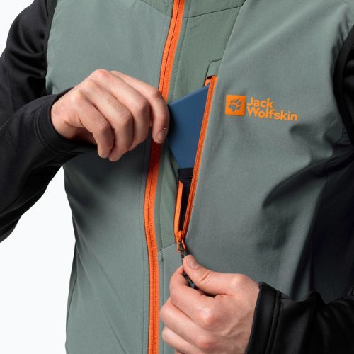 Jack Wolfskin pánske turistické oblečenie bez rukávov Alpspitze hedge green