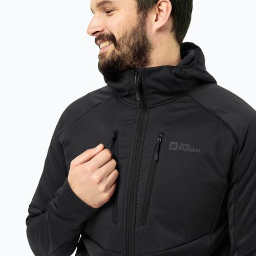 Pánska hybridná bunda Jack Wolfskin Alpgrat Pro Ins Fz black