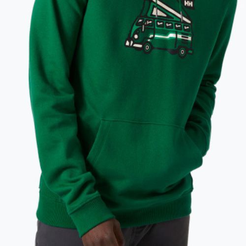 Pánska trekingová mikina Helly Hansen F2F Organic Cotton Hoodie malachite