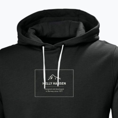 Pánska trekingová mikina Helly Hansen F2F Organic Cotton Hoodie ebony melange