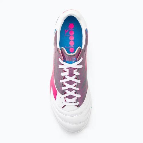 Pánske kopačky Diadora Brasil Elite Veloce GR TFR white/pink fluo/blue fluo