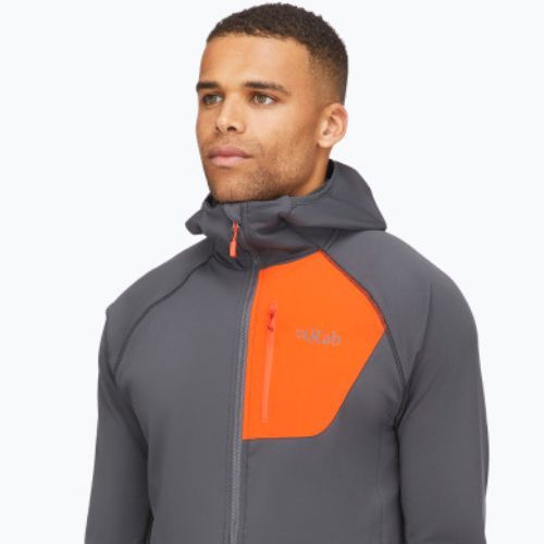 Pánska mikina Rab Superflux Hoody graphene/firecracker