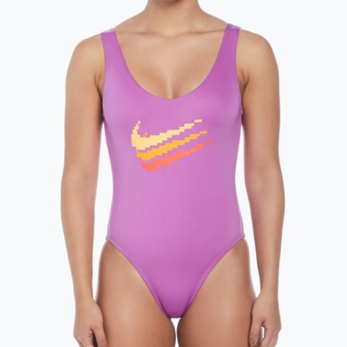 Dámske jednodielne plavky Nike Multi Logo U-Back fuchsia dream