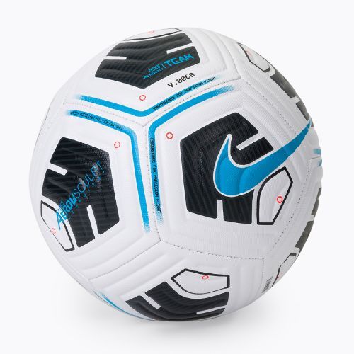 Futbalová lopta Nike Academy Team white/black/lt blue fury veľkosť 3