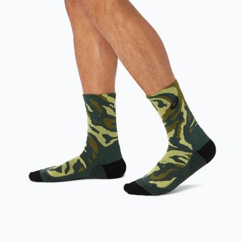 ASICS Color Camo Run Crew rain forest/cactus/glow yellow bežecké ponožky